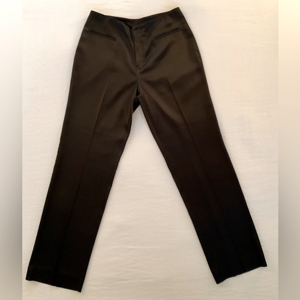 Vintage 80s Black Satin Dress Pants -Straight Leg in Excellent Vintage Condition